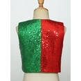 thumbnail image 4 of iiniim Boys Sparkly Sequins Christmas Santa Elf Vest Waistcoat Jacket Sleeveless Latin Jazz Disco Dance Costume Red&Green 6, 4 of 7