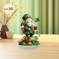 thumbnail image 3 of St. Patrick's Day Decoration, Lucky Four Leaf Clover Grandpa Figurine, Novelty Tabletop Display for Home(Green), 3 of 6