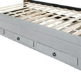 thumbnail image 4 of Bellemave Twin Storage Bed Frame with Trundle, Upholstered Rabbit-Shape Platform Bed with LED Lights, Twin Size Princess Bed with Storage for Adults（Gray), 4 of 10
