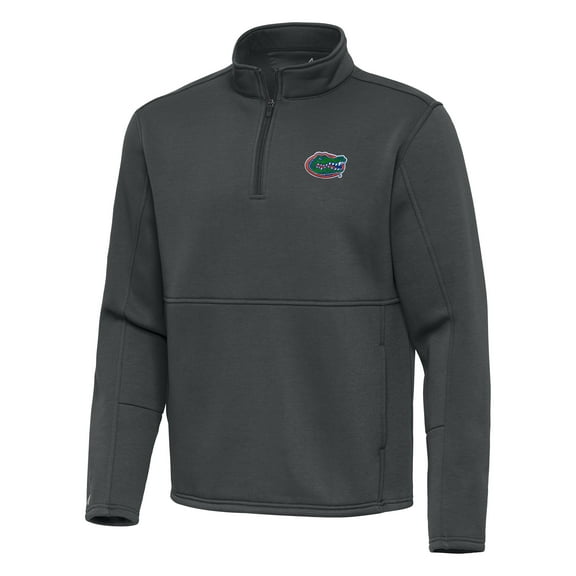 Men's Antigua Pewter Florida Gators Twist Quarter-Zip Pullover Jacket