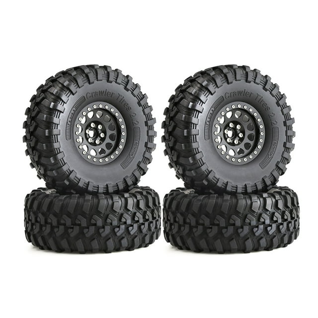 4 Piezas 135Mm Metal 2,2 Beadlock Rueda Llanta Juego de NeumáTicos para 1/10 RC Coche de Orugas Axial SCX10 Wraith Capra TRX4 D90, B