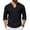 Black, variant on Men's Cotton Linen V Neck Shirt Casual Long Sleeve Solid Color Summer Beach Tops, 3XL