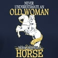 thumbnail image 3 of CafePress - Never Underestimate An Old Woman Who Rides T Shirt - Women's Traditional Fit Dark T-Shirt, 3 of 4