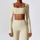 thumbnail image 1 of Tops cortos para mujer, camisetas de Yoga, Top deportivo sólido, camisetas de manga larga para correr, ropa deportiva sexi con ombligo expuesto de secado rápido para Fitness y gimnasio, 1 of 5