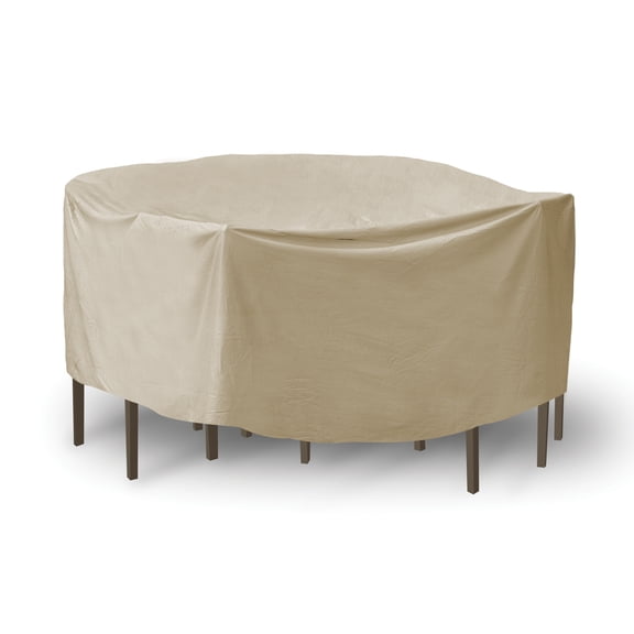 Round Table & Chair Cover for 48"-54" table with 4-6 High Back Chairs; 30" height; includes umbrella hole