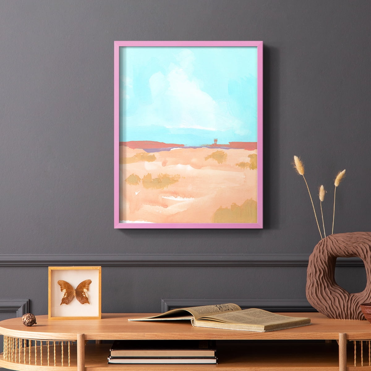 Wide Open Spaces II Framed Print in Pink Solid Wood 8 x 10 Framed Print