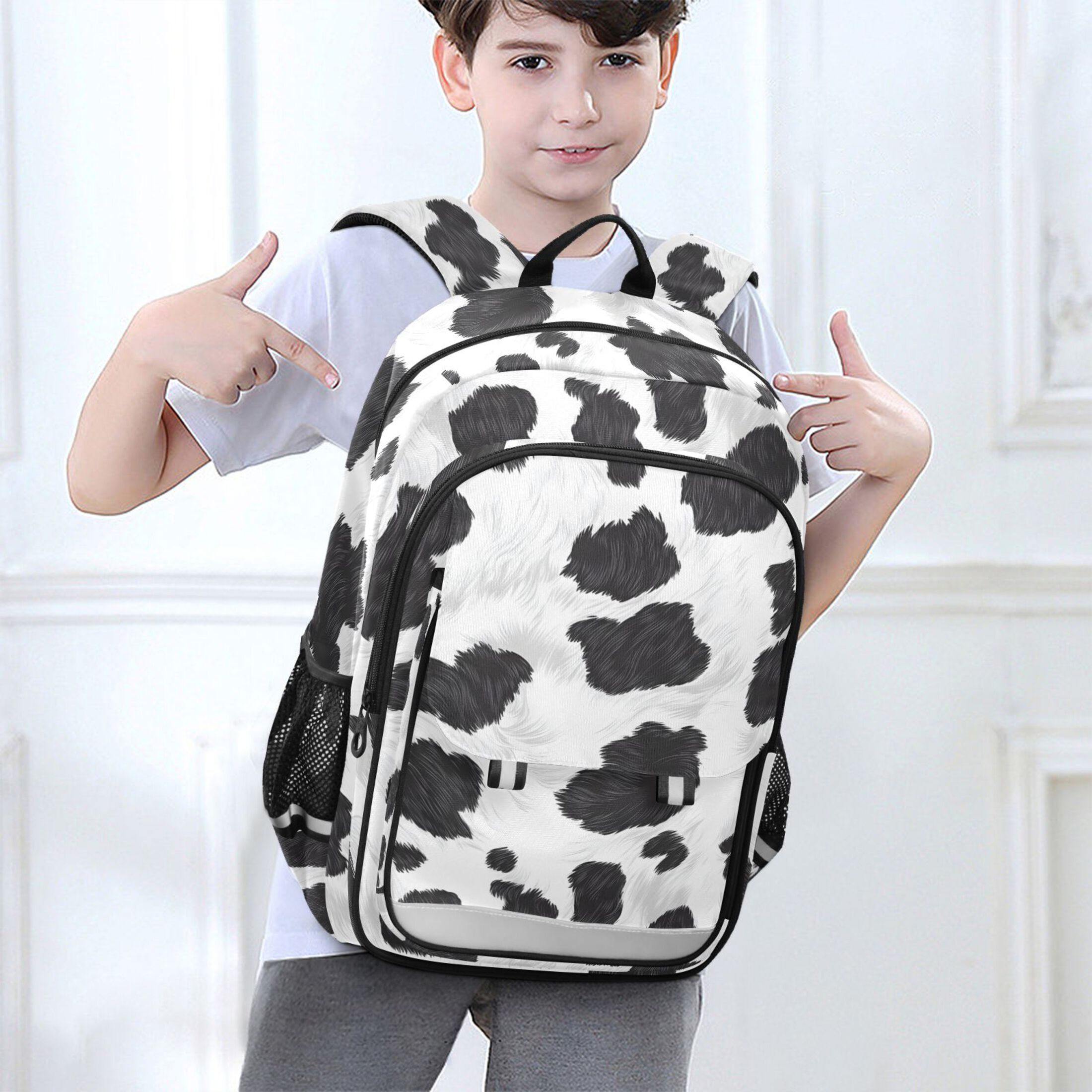 ALAZA Cow Print Laptop Backpack Purse Travel Bag Casual School Bookbag Rucksack for Women Men