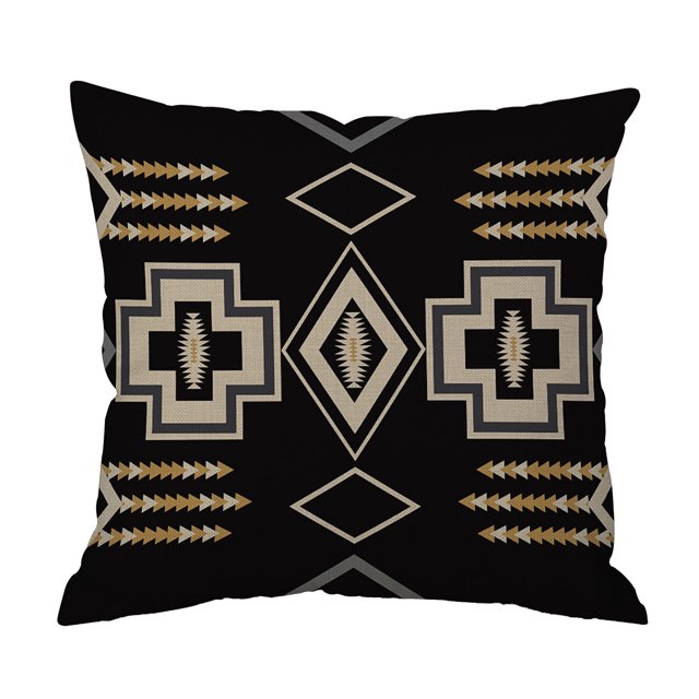Panxico Housse de Coussin en Lin, Housse de Coussin Géométrique Simple pour Canapé