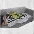 thumbnail image 6 of Be Happy Soft Flannel Fleece Throw Blanket, Just Be Happy Paintbrush Lettering on Yellow Blossoms Green Leaves, Cozy Plush for Indoor and Outdoor Use, 50" x 60", Black Yellow Pale Green, by Ambesonne, 6 of 6