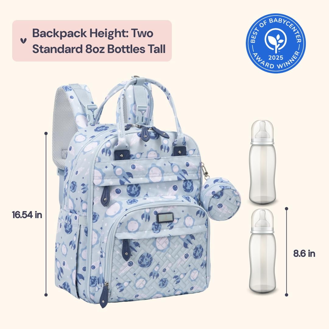 BabbleRoo Diaper Bag Backpack, Multifunction Original Baby Diaper Bag with Insulated Pockets, Cosmo