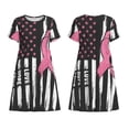 thumbnail image 3 of Bixox Robe d'Été à Manches Courtes pour Femmes Robe Ample Longueur Genou avec Poches-Awareness au Cancer du Sein, 3 of 7