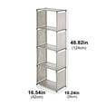 Bookshelf 5 Tier Portable Bookcase 4 Cube Storage Shelves Adjustable