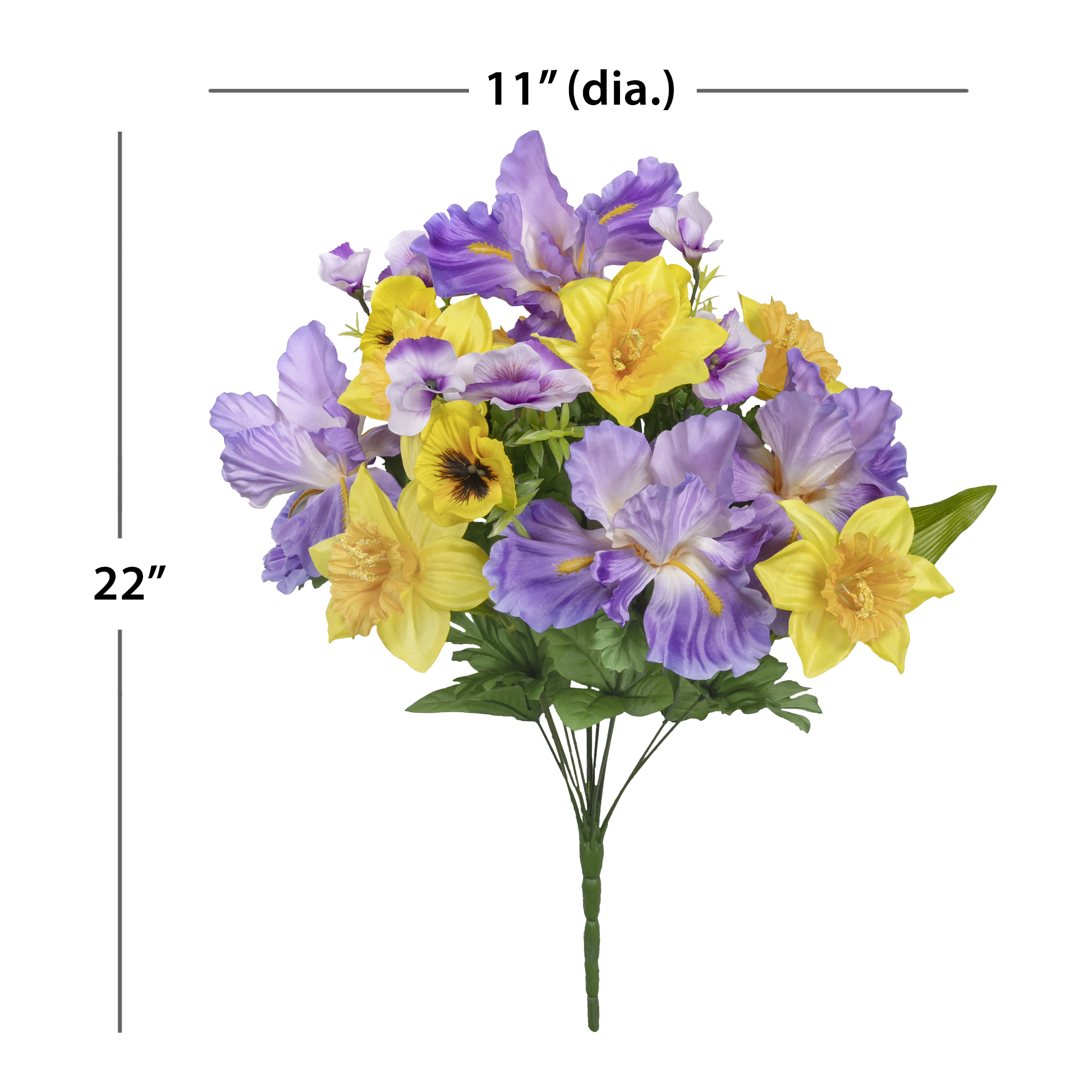 22-inch Artificial Silk Purple & Yellow Iris & Lily Mixed Spring Bouquet, for Indoor Use, by Mainstays - image 5 of 5