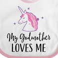 thumbnail image 4 of Inktastic Godmother Loves Me Unicorn Girls Girls Baby Bib, 4 of 4