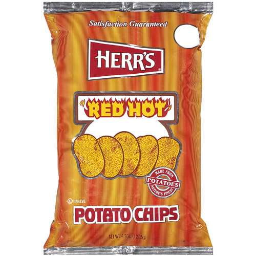 Herr's Red Hot Potato Chips, 4.5 Oz.