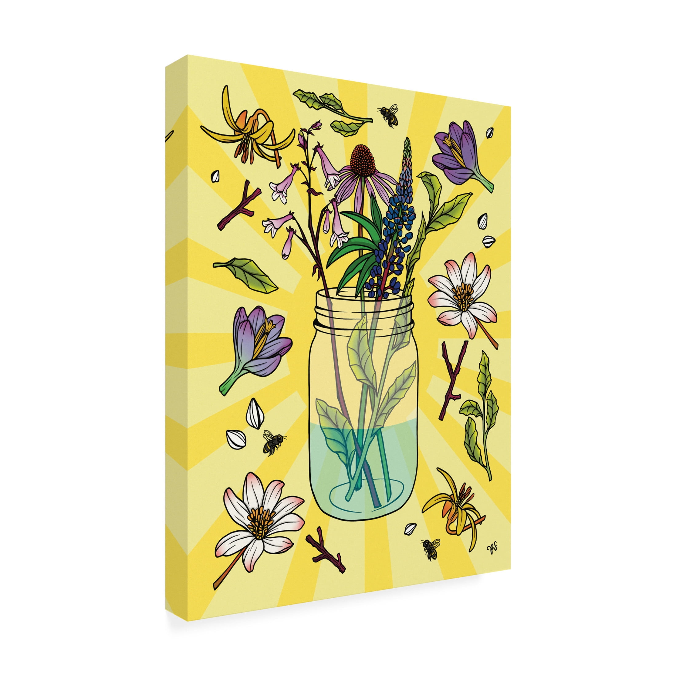 Canvas Wall Art - Rachel Feirman 'Pollen Party' Wall Art for Living Room, Bedroom, or Office Décor by Trademark Fine Art - 24 x 32 Inches