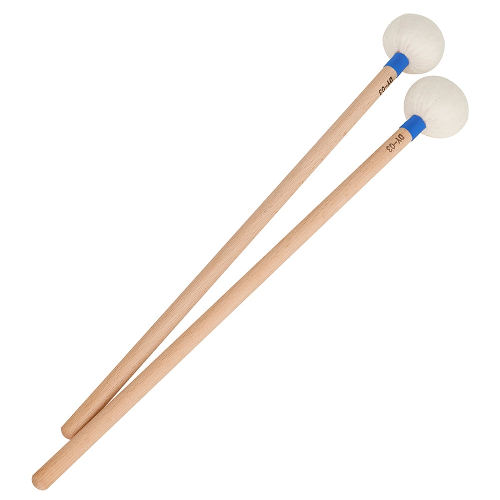 Worgeous 2pcs Drumsticks Felt Sticks Percussion Drumsticks Wooden Handle Drumsticks