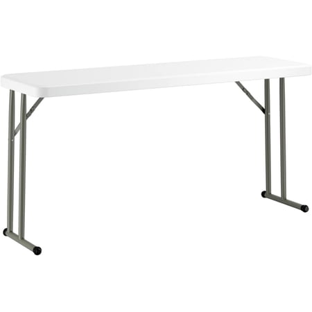 PRO&Family White Rectangle Adjustable Desk Seminar Folding Table Conference Conference Table Plastic Table Banquet Tables Skinny Folding Table (1, 18" x 60")