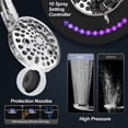 thumbnail image 3 of Fiuion Filtered Shower Head with Handheld 10 Mode High Pressure Shower Heads with Hose, Bracket, Anti-Clog Nozzles and Hard Water Shower Filter, Built-In Power Wash to Clean Tub, Tile & Pets, Silver, 3 of 8