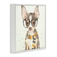 thumbnail image 5 of Hipster Chihuahua Puppy With Glasses And Scarf Watercolor Animals & Insects Framed Art Print Wall Art, 17x17, 5 of 5