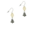 thumbnail image 2 of Delight Jewelry Silvertone Antiqued Christmas Tree Goldtone Leaf French Earrings, 2 of 4