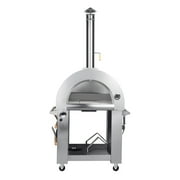 32 in. Outdoor Gas and Wood Fired Pizza Oven in Stainless-Steel (KM-OKS-DFPO)