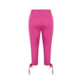 thumbnail image 4 of Cethrio Kids Girls Capri Leggings, Elastic Waist Dance Stretch Athletic Summer Pants Hot Pink Size 6-7 T, 4 of 8