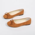 thumbnail image 6 of KEGIRLOM Women Fashionable Casual Spring Candy-Colored French Flat Bowknot Shallow-Mouth Flat Shoes Brown 7, 6 of 6