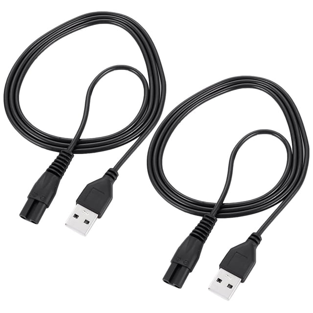 2 piezas de cargador para afeitadora, cable de alimentación, cable de carga para afeitadora, universal, de cobre.