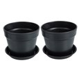 thumbnail image 4 of unbranded 2 Sets Artificial Ceramic Lookwith Tray Fashion Flower Pots 16.7x14.5cm Black, 4 of 8