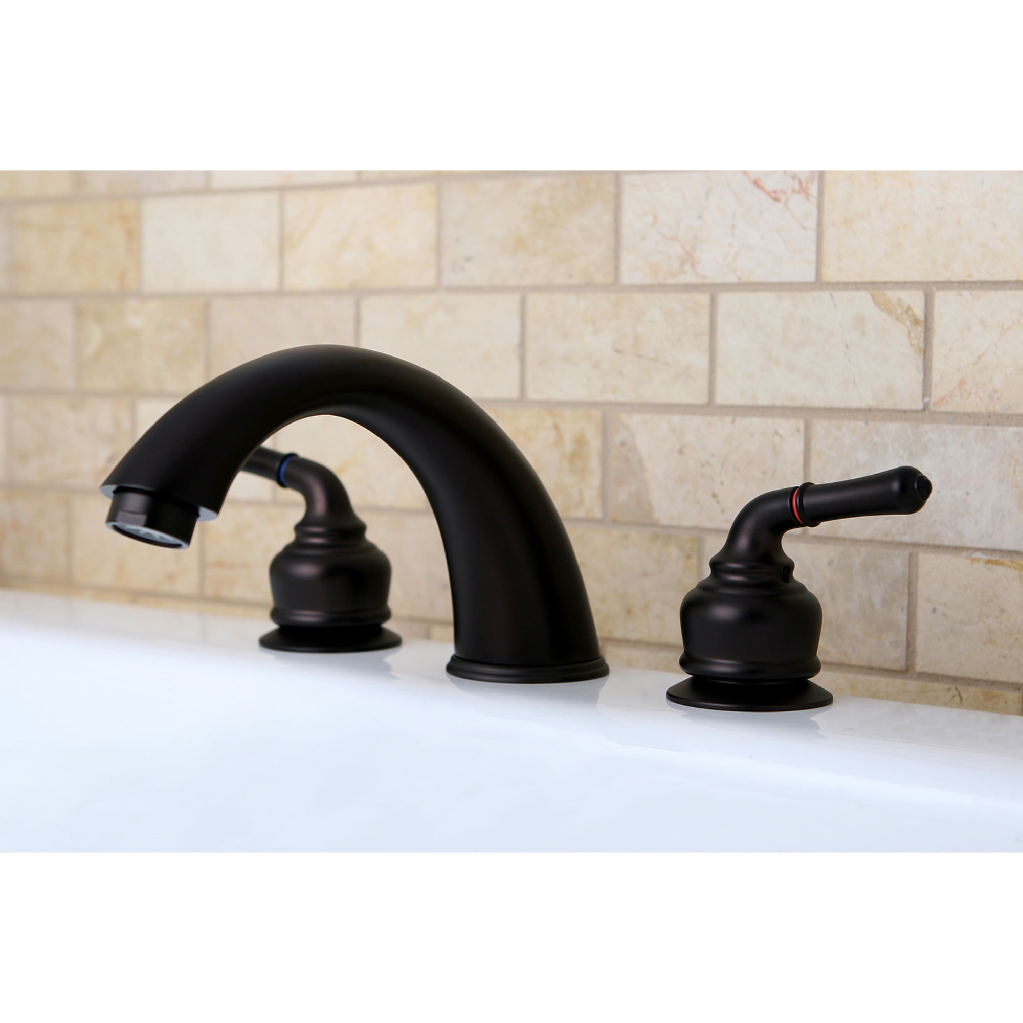 Kingston Brass KC365 Magellan Two-Handle Deck Mount Roman Tub Faucet, Oil Rubbed Bronze