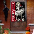 thumbnail image 6 of Welcome Halloween Skeleton 28 x 40 House Flag Double Sided, Spooky Skull Bat Spider Web Red Black Garden Yard Decoration, Gothic Holiday Outdoor Decor Decorative Large Flag, 6 of 6