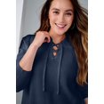 thumbnail image 2 of Jessica London Women's Plus Size Pullover Collared Lace Up Shaker Sweater, 2 of 2