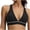 Black, variant on Bralettes for Women Deep V-Neck Racerback Sports Bra with Contrast Stripe Wireless Stretch Fit
