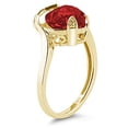 thumbnail image 2 of SZUL Women's Heart Shaped Garnet and Diamond Curve Ring in 14K Yellow Gold, 2 of 3
