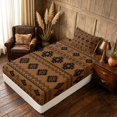 thumbnail image 5 of Manfei Boho Aztec Tribal Twin Sheets, Bohemian Geometric Bedding, Black, Black Reversible 3-Piece1 Flat Sheet + 1 Fitted Sheet + 1 Pillowcase, 5 of 6