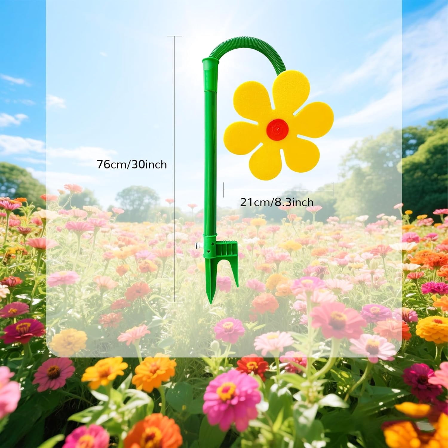 Crazy Daisy Sprinkler, 360° Dancing Flower Sprinkler for Lawn & Garden, Fun Irrigation Tool for Yard Watering & Playing.(Yellow)