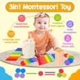 thumbnail image 2 of Wooden Montessori Baby Toddler Toys: 3 in 1 Learning Fine Motor Skills Toys, Educational Color Sorting Sensory Toys for 1-3 Toddlers, Boys Girls Toys Gifts, 2 of 7