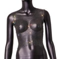 thumbnail image 3 of Top corto de malla Macarena Mujer Cuello en V Negro, 3 of 7