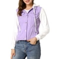 thumbnail image 1 of Allegra K Women's Layered Drawstring Hood Denim Jacket with Pockets, 1 of 6