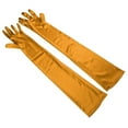 thumbnail image 2 of ManxiVoo Bridal Satin Opera Gloves Full Arm Coverage Special Occasion Accessory with Sheen Finish XL Size Light Yellow, 2 of 4