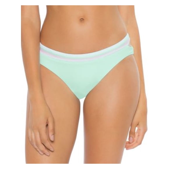 SO LUNA Women's Green Lace Trim Side Cut Outs Swimwear Bottom L
