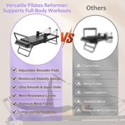Addwin Foldable Home Pilates Reformer Equipment, Small Reformer for Women Use Studio Gym Yoga