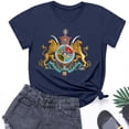 thumbnail image 4 of Ounisa Womens Short Sleeve T Shirts Crew Neck All Over Print Casual Soft Comfy Loose Fit Spring Summer Basic Daily Wear Tops S-3XL, 4 of 5