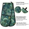 thumbnail image 2 of Yayeee Double Oven Mitt Kitchen Heat Resistant Baking 35" x7" Quilted Glove, Green Forest Pattern, 2 of 6