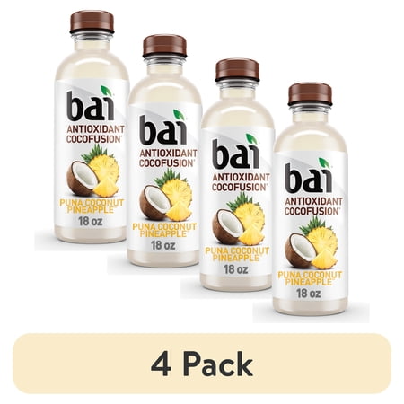 (4 pack) Bai Puna Coconut Pineapple Antioxidant Cocofusion Beverage, 18 Fl. Oz.