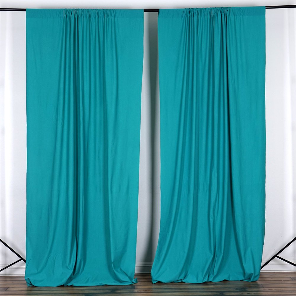 Efavormart 10FT Turquoise Polyester Curtain Backdrop Drape Panel