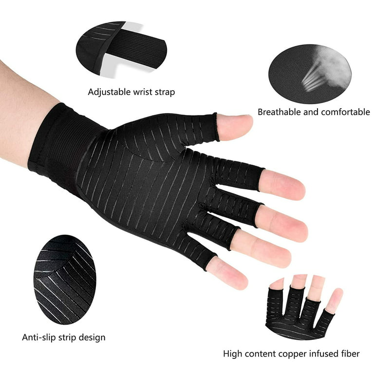 Aptoco Compressions Gloves Arthritis Therapy Fingerless Gloves Men and  Women Hand Support for Joint Pain Relief Gray L, Valentines Day Gifts for  Men
