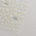thumbnail image 4 of White Daisy Nail Art Stickers Flower Nail Stickers 5D Embossed Flower Nail Decals Cute Daisy Nails Adhesive Sliders Manicure Nail Art Supplies for Spring Summer DIY Nail Art Decorations Accessories, 4 of 8