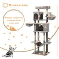 thumbnail image 2 of 70-Inch Cat Tree,Large Cat Tree Tower with Hammock, Scratching Post, Condo and Multi-Level Cat Tower for Large Cats, Cat Activity Center Playhouse, Light Gray LCT016, 2 of 7